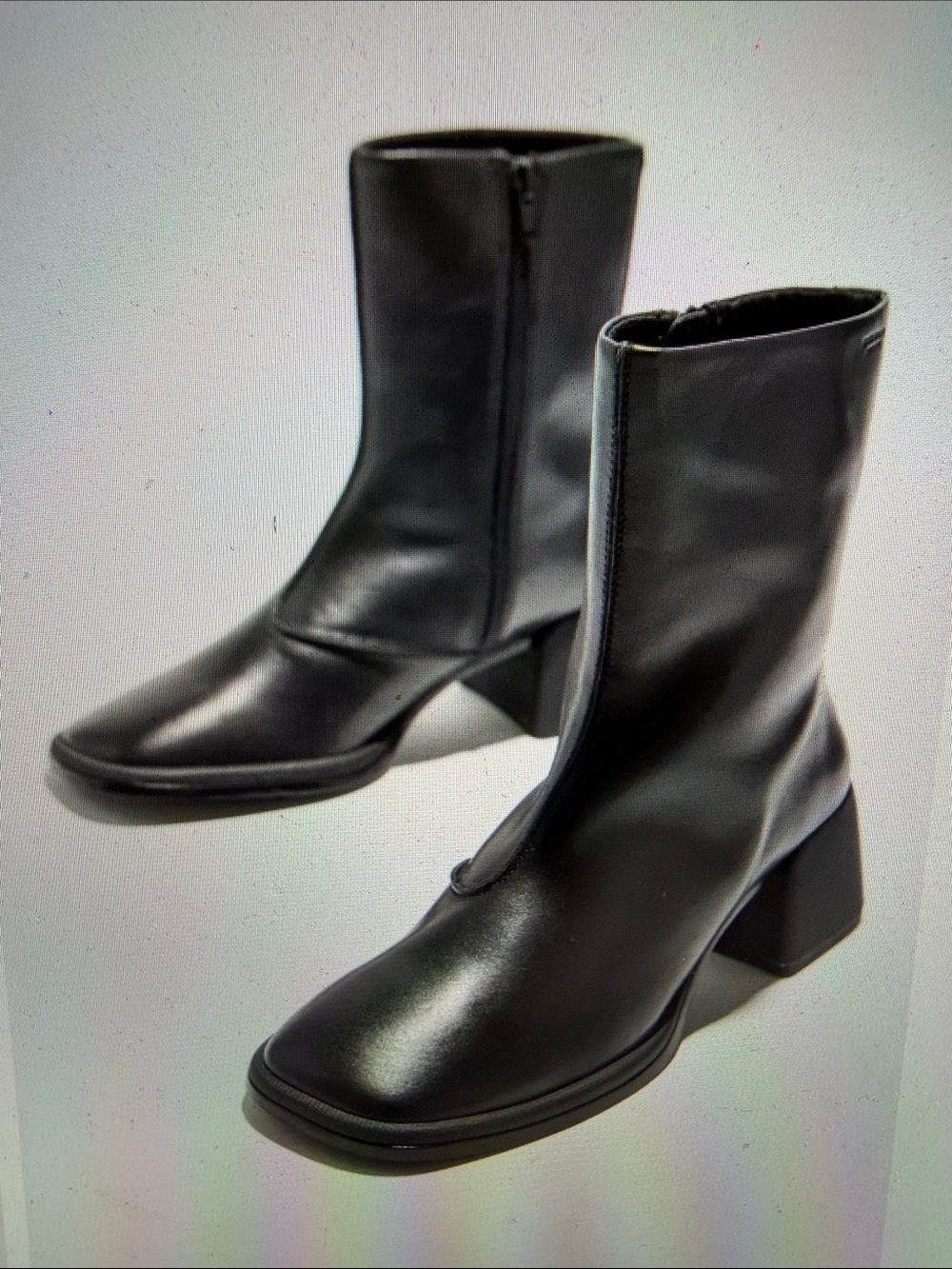 Vagabond Shoemakers sz 9 Black Ansie Boots - chunky heel, side zip, Scandi style